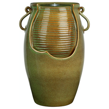 Ceramic Rippling Jar Garden Fountain