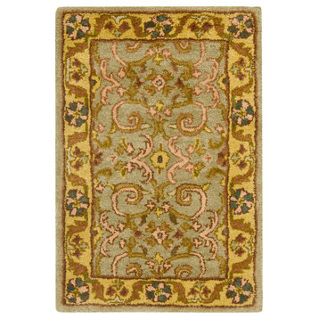 Safavieh Heritage Collection HG924 Rug, Grey/Gold, 2' X 3'