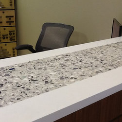 Pompeii Quartz - Pure White & Vetrazzo Amethystos - Kitchen Countertops