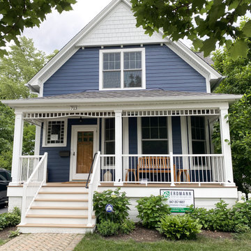 Deep Ocean James Hardie Siding & Front Porch, Arlington Heights, IL