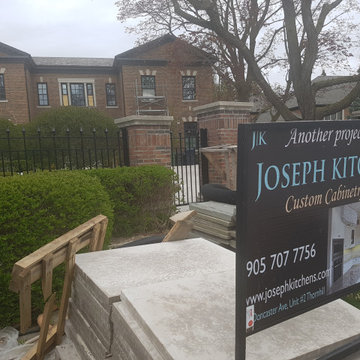 Face framed, solid wood painted kitchen in North York.