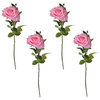 Set Of 4 Real Touch Rose Stem, Pink 7x26"H