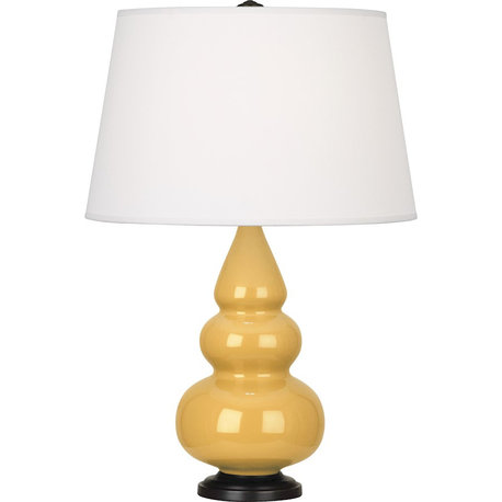 Robert Abbey Small Triple Gourd Accent Lamp, Sunset Yellow/Bronze - SU31X