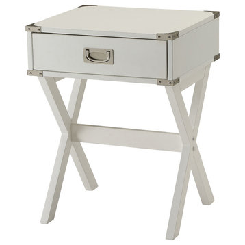 Brent Collection 1-Drawer End Table, White
