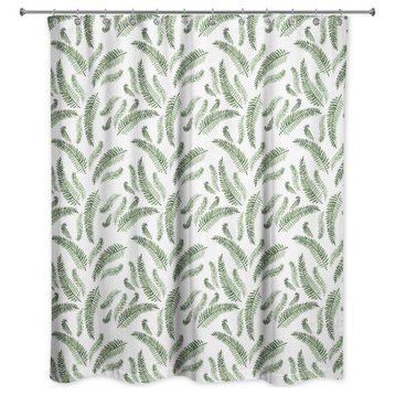 Green Fern Pattern 71"x74" Shower Curtain