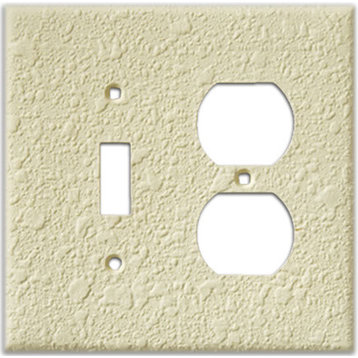 InvisiPlate 2 Outlet Single Toggle Combo Paintable Plate Cover, Orange Peel