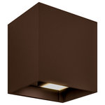 DALS Lighting - Dals Lighting Indoor/Outdoor Square Directional LED Wall Sconce, Bronze - Imagine being able to manually control the amount of light spread coming from both the top and bottom of your lighting fixture. This is now possible with our LED wall sconce.