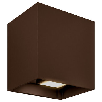 Dals Lighting Indoor/Outdoor Square Directional LED Wall Sconce, Bronze