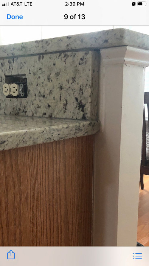 Granite backsplash gap