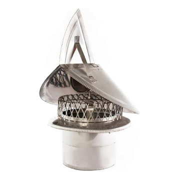 Round Non-Air Cooled Wind Directional Chimney Cap, 6", 6"
