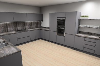 Matt anthracite handleless kitchen