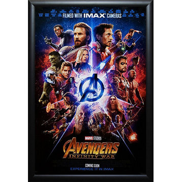 Avengers Infinity War Signed Poster, Custom Frame
