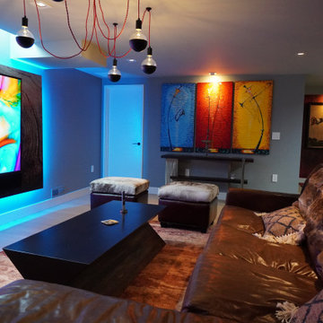 A High-Tech Basement Redesign Infused with Art and Innovation