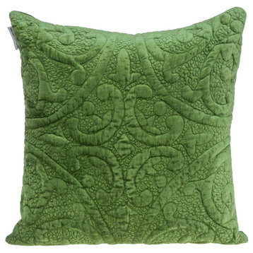 Parkland Collection Cristal Transitional Olive Throw Pillow PILL21337P