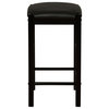 Linon Tifton 3 Piece Wood & Faux Marble Tavern Set Backless Stools in Black