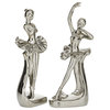 Glam Silver Porcelain Ceramic Sculpture Set 96747