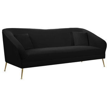 Hermosa Velvet Upholstered Sofa, Black