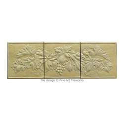 Grapes & Leaves tile mural &mdash; Fine Art Tileworks - Tile Murals
