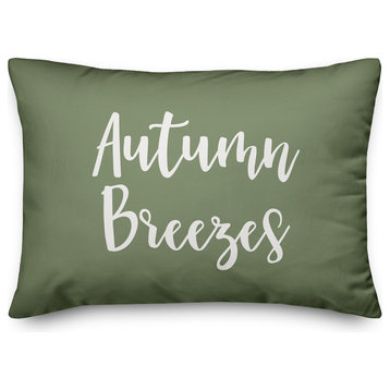 Autumn Breezes Lumbar Pillow, Green, 14"x20"