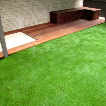 Ipe Deck with Sandbox & Seat Storage + Artificial Turf