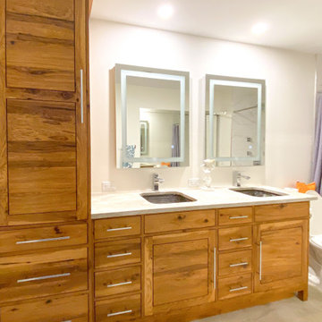Minimalist Hickory Bathroom Vanity