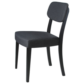 Cortesi Home Dao Dining Chair Set of 2, Black/Charcoal
