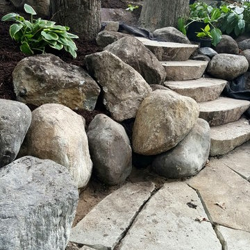 Backyard Patio, Steps, & Firepit