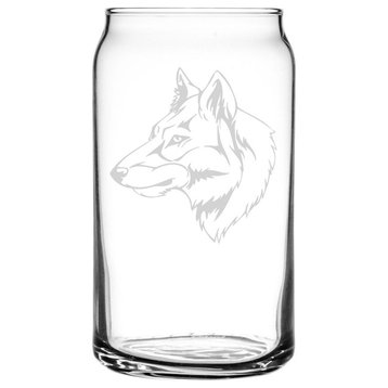 Czechoslovakian Wolfdog Dog Themed Etched All Purpose 16oz. Libbey Can Glass