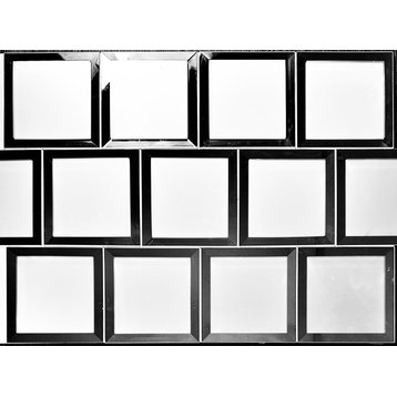 Reflections 8 in x 8 in Beveled Glass Mirror Square Tile in Matte Silver