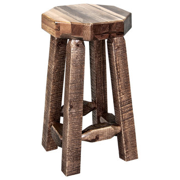 Montana Woodworks Homestead 24" Transitional Wood Backless Barstool in Brown