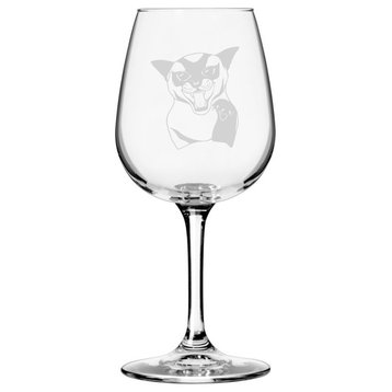 Burmese, Face Cat Themed Etched All Purpose 12.75oz. Libbey Wine Glass