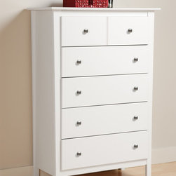 Prepac Berkshire 5-Drawer Chest in White - Products