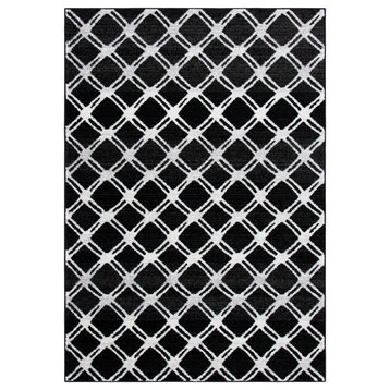 Safavieh Adirondack Collection ADR105 Rug, Black/Light Gray, 4'x6'