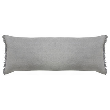Ox Bay Gray Solid Organic Cotton Pillow Cover, 14"x36"