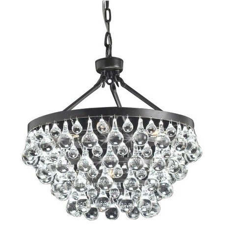 Antique Black 5-light Crystal Drop Chandelier