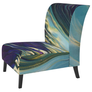 Beautiful Mixed Abstract Fluid VII Chair, Slipper Chair