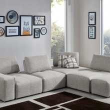 Modern Contemporary 100% Polyester Fabric Modular Sectional