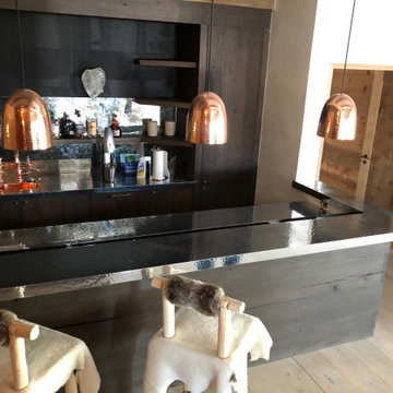 Polished Hammered Zinc Countertop