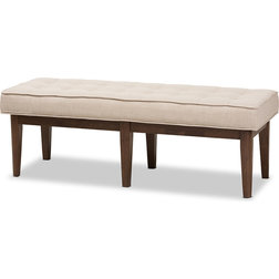 Midcentury Upholstered Benches by Baxton Studio