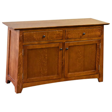 Mission Style Solid Quarter Sawn Oak Console Cabinet, Michael's Cherry