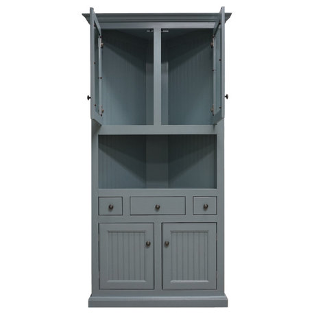 Eagle Furniture Corner Dining Hutch/Buffet, Stone Blue