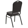 HERCULES Crown Back Stacking Banquet Chair in Gray Fabric - Silver Vein Frame