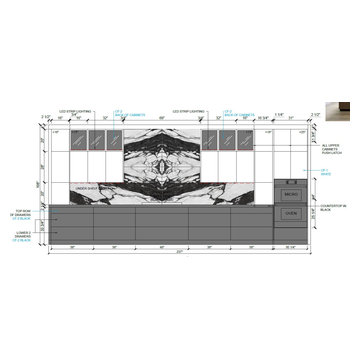 Book-Matched Luxury Kitchen Elevation