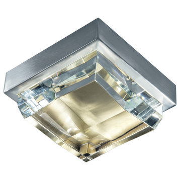 Norwell Lighting 5379 Crystal Mini 6"W Integrated LED Flush Mount - Brushed