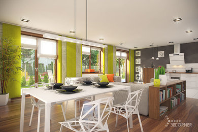 Living room with kitchen