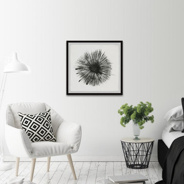 "Black Fireworks" Framed Painting Print