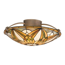 3 Bulb Semi Flush Mount by Kichler Lighting Sonora with Bronze finish - Lighting