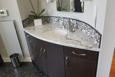 Example of a small minimalist master bathroom design in Providence