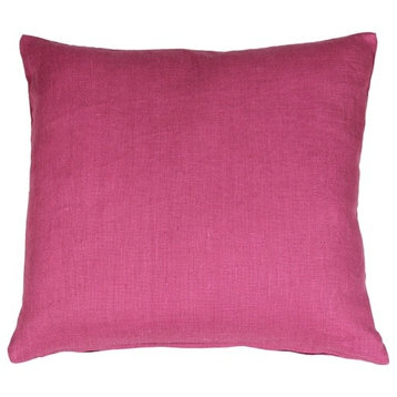 Pillow Decor - Tuscany Linen Orchid Pink 20 x 20 Throw Pillow