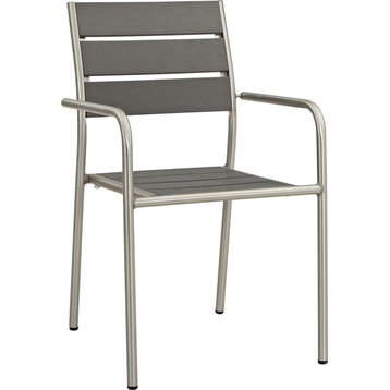Butler Slat Outdoor Dining Chair - Silver Gray